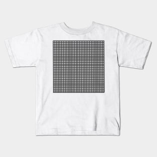 Grey mesh grid square lines pattern Kids T-Shirt